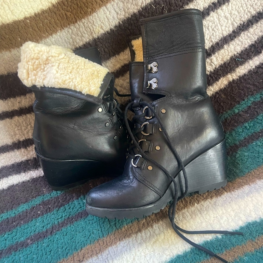 Womens Sorel After Hours Wedge Mid Calf Boots, Black Size 8.5W